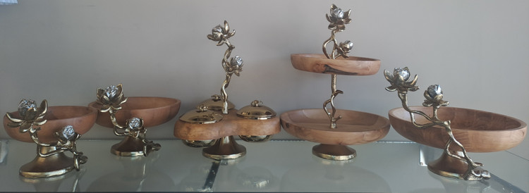 ست پذیرایی چوبی ۵ پارچ نیلوفر