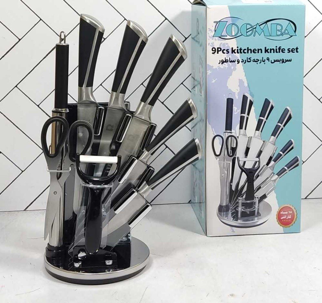سرویس 9 پارچ کاردو ساطور دسته مشکی 213-092